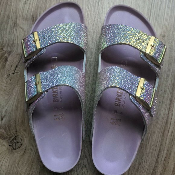 Birkenstock Arizona Pearl Iridescent Sandals - Picture 9 of 12